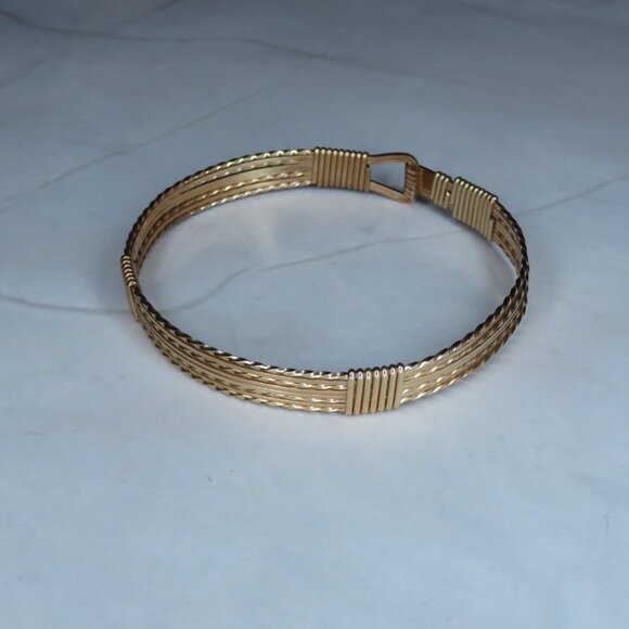 14K Gold Wire Bracelet - Picture 9 of 13